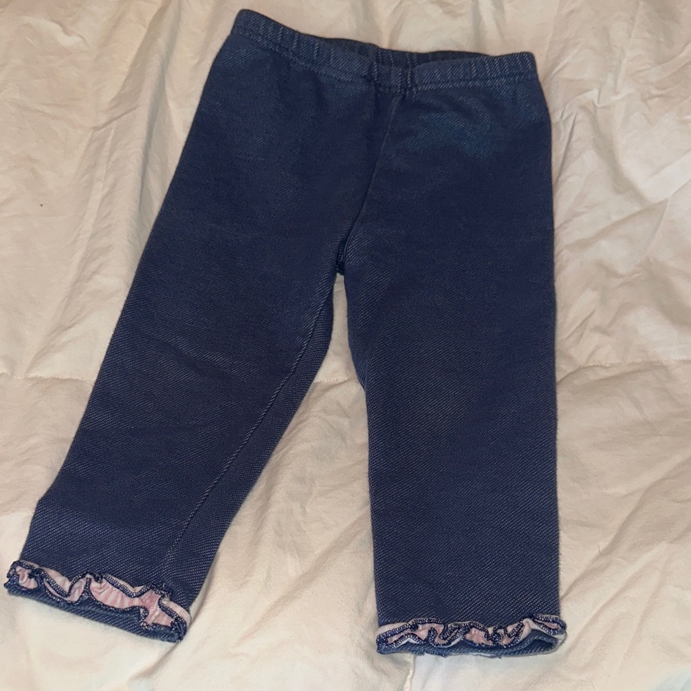 Sesame Street Dark Blue Leggings with Pink Ruffle